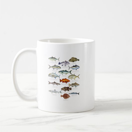 Fischarten Biologische Arten von Salzwasser Fischf Kaffeetasse (Links)