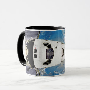 Fischaugenansicht Space Shuttle Atlantis Erdumlauf Tasse