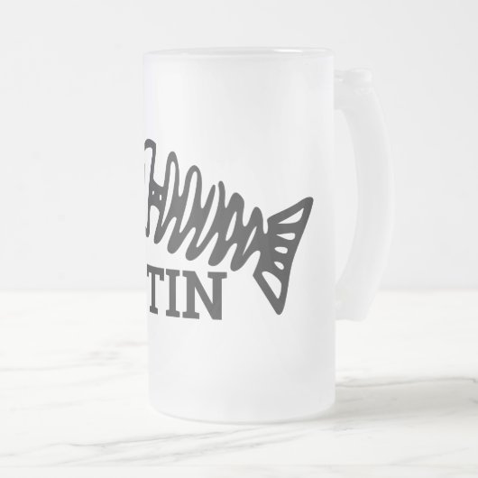 Fischbones mattiertes Glasbier Tasse (VorderseiteRechts)