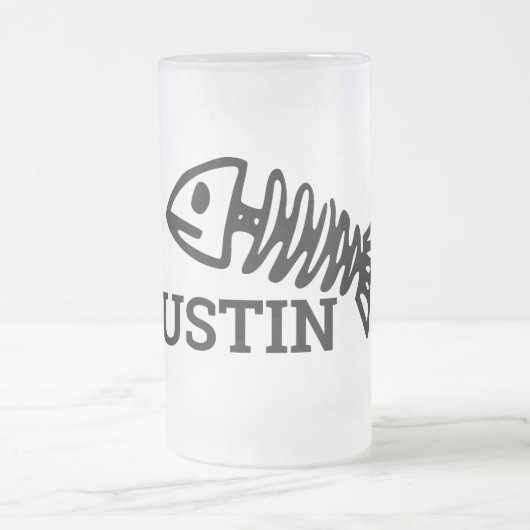 Fischbones mattiertes Glasbier Tasse (Mittel)