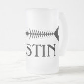 Fischbones mattiertes Glasbier Tasse (VorderseiteRechts)