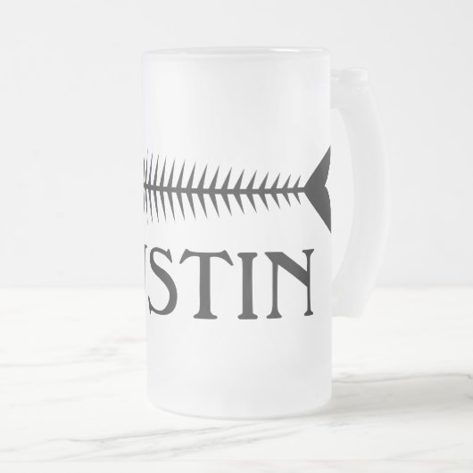 Fischbones mattiertes Glasbier Tasse (VorderseiteRechts)