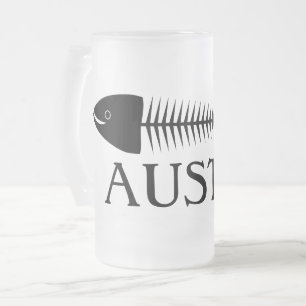 Fischbones mattiertes Glasbier Tasse