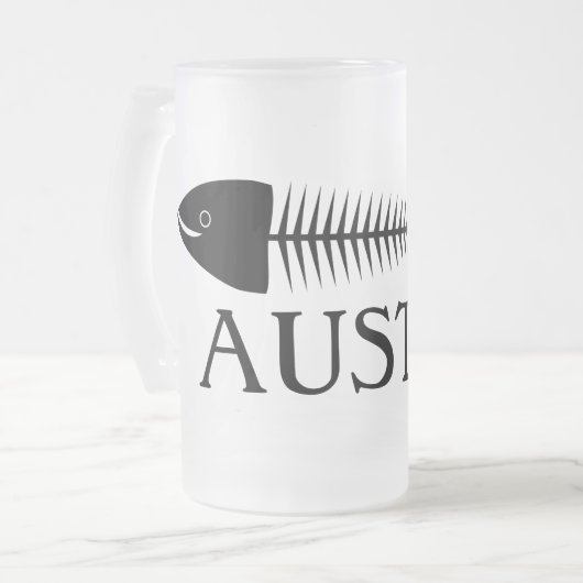 Fischbones mattiertes Glasbier Tasse (Vorderseite Links)
