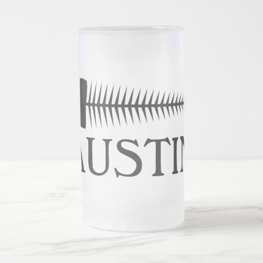 Fischbones mattiertes Glasbier Tasse (Mittel)