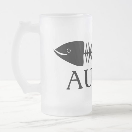 Fischbones mattiertes Glasbier Tasse (Links)