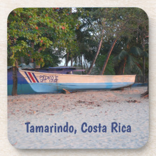 Fischboot am Tamarindo-Strand, Costa Rica Getränkeuntersetzer