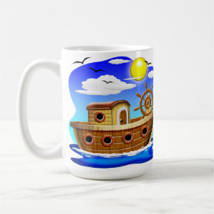 Fischboot Cartoon  Kaffeetasse