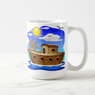 Fischboot Cartoon Kaffeetasse
