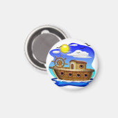 Fischboot Cartoon Magnet (Vorderseite/Rückseite)