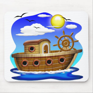 Fischboot Cartoon Mousepad