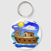 Fischboot Cartoon Schlüsselanhänger (Vorderseite)