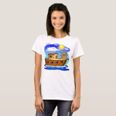 Fischboot Cartoon T-Shirt (Vorne ganz)