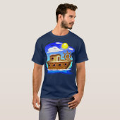 Fischboot Cartoon T-Shirt (Vorne ganz)