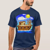 Fischboot Cartoon T-Shirt (Vorderseite)