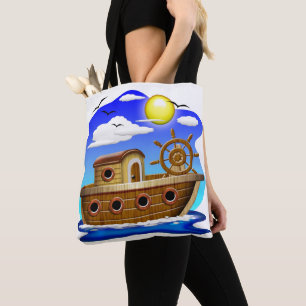 Fischboot Cartoon  Tasche