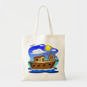Fischboot-Cartoon Tragetasche