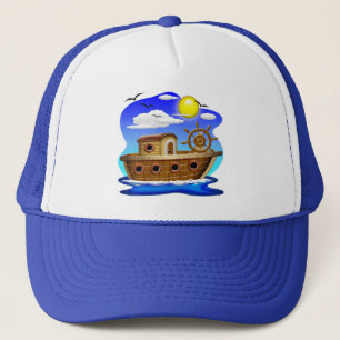 Fischboot-Cartoon Truckerkappe