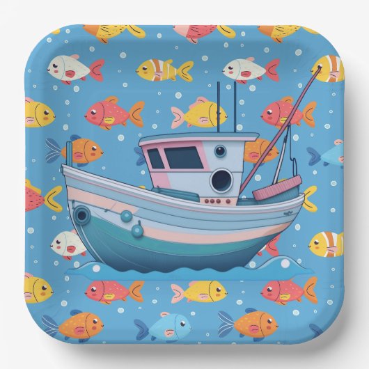 Fischboot pappteller (Vorderseite)