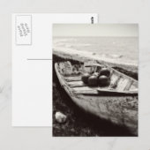 Fischboot schwarz und weiß postkarte (Vorne/Hinten)