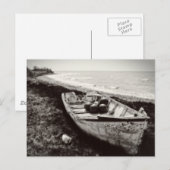 Fischboot schwarz und weiß postkarte (Vorne/Hinten)