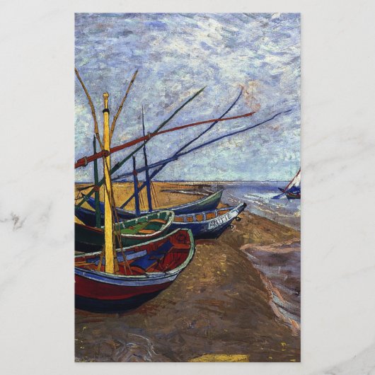 Fischboote am Strand Briefpapier (Vorderseite)