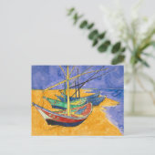Fischboote am Strand von Vincent Van Gogh Postkarte (Stehend Vorderseite)