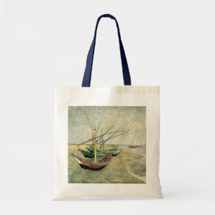 Fischboote am Strand von Vincent van Gogh Tragetasche