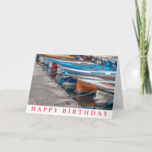 Fischboote Ansicht Geburtstagskarte Karte