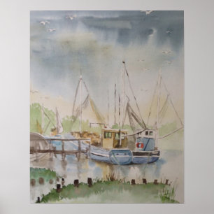 Fischboote im Rye Harbour East Sussex England Poster