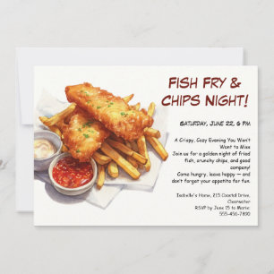 Fischbraten & Chips – Informelle Seafood-Party-Ein Einladung
