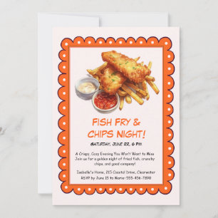 Fischbraten & Chips – Informelle Seafood-Party-Ein Einladung