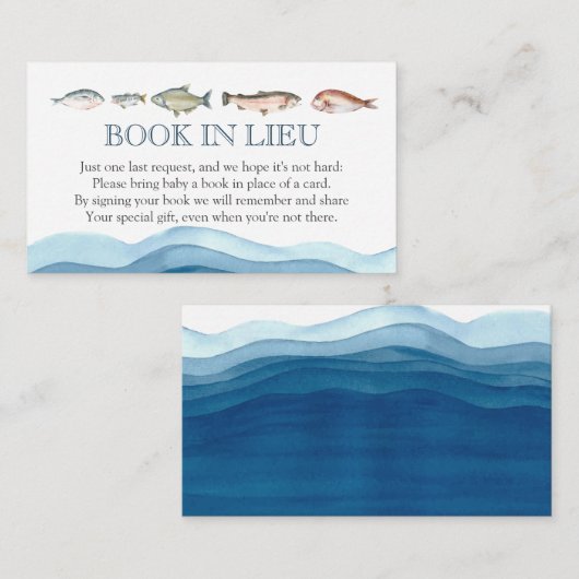 Fischbuch unter Lieu Babydusche Beilage Begleitkarte (Vorne/Hinten)