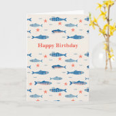 Fischchen Alles Gute zum Geburtstag Karte (Gelbe Blume)