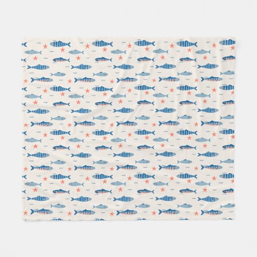 Fischchen Fleecedecke (Vorderseite (Horizontal))