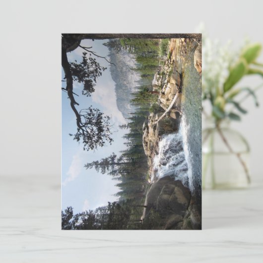 Fischcreek-Wasserfall - Sierra Feiertagskarte (Stehend Vorderseite)