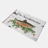 Fischdekor, Forellenweihnachtsfest Fußmatte (Schrägansicht)