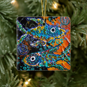 Fischdekoration Keramikornament
