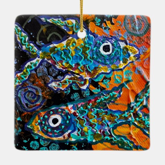 Fischdekoration Keramikornament (Rückseite)