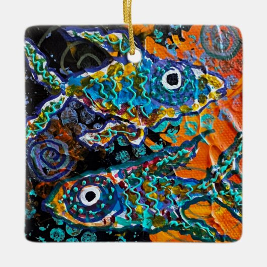 Fischdekoration Keramikornament (Vorderseite)