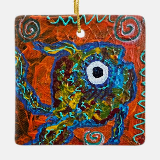 Fischdekoration Keramikornament (Vorderseite)