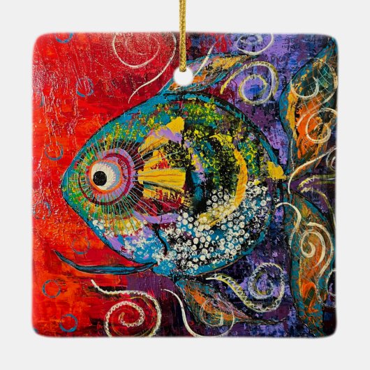 Fischdekoration Keramikornament (Rückseite)