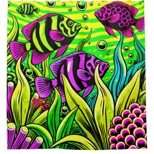 Fischdesign Duschvorhang (Vorderseite)