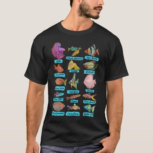 Fischdiagramm mit Namen T-Shirt (Vorderseite)