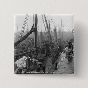 Fischdocks, Grimsby, Anfang des 20. Jahrhunderts Button
