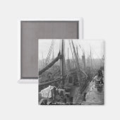 Fischdocks, Grimsby, Anfang des 20. Jahrhunderts Magnet (Vorderseite/Rückseite)