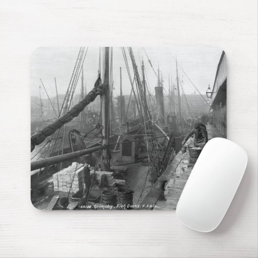 Fischdocks, Grimsby, Anfang des 20. Jahrhunderts Mousepad (Mit Mouse)