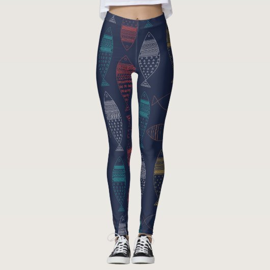 Fischdoodle Leggings (Vorderseite)
