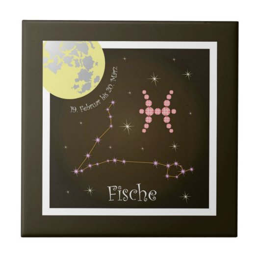 Fische 19. Februar bis 20. März Fotofliese Fliese (Vorderseite)