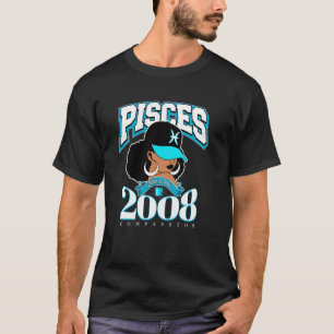 Fische 2008 Astro Jahr Melanin Königin Afro Göttin T-Shirt